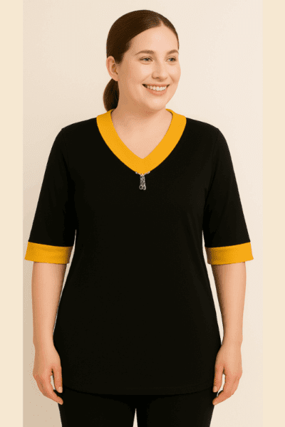 Ease 360° | Aperture Top - Yellow V-Neck