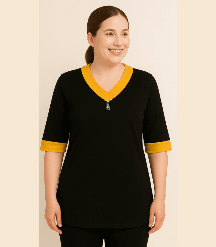 Ease 360° | Aperture Top - Yellow V-Neck