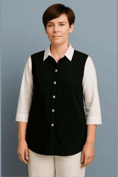 Ease 360 degree | Cadence Shirt - White Sleeves - Front